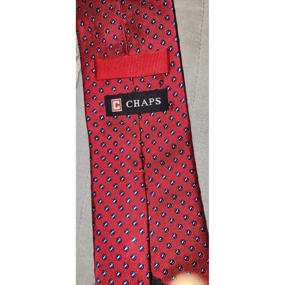 Chaps Ralph Lauren Vintage Silk Geometric Necktie Silk America Great Core